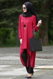 New Kenza - Claret Red Hijab Tunic 2867BR - Thumbnail