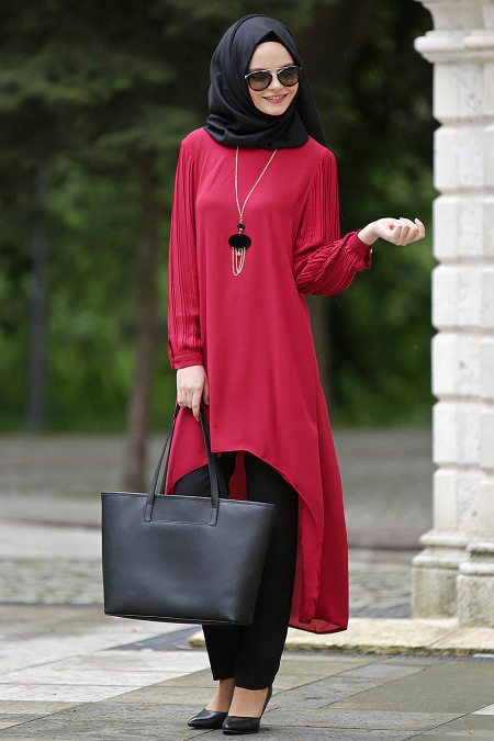 New Kenza - Claret Red Hijab Tunic 2867BR