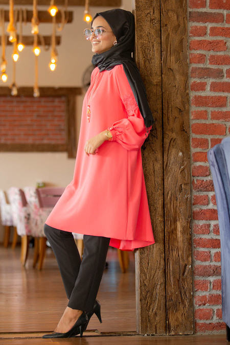 New Kenza - Coral Color Hijab Tunic 2010MR