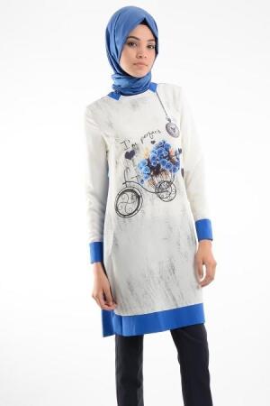 New Kenza - Desenli Sax Tunik - 1