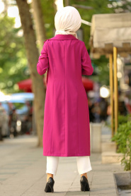 New Kenza - Fuchsia Hijab Coat 4982F - Thumbnail