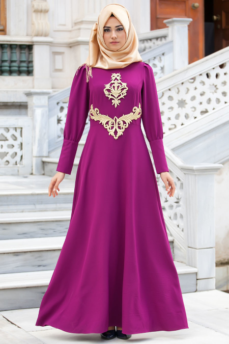 New Kenza - Fuchsia Hijab Dress 3017F