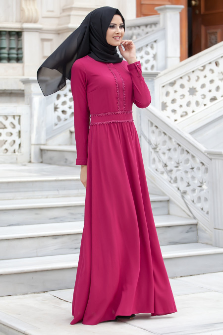 New Kenza - Fuchsia Hijab Dress 3024F