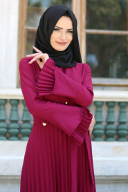 New Kenza - Fuchsia Hijab Dress 3066F - Thumbnail