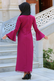 New Kenza - Fuchsia Hijab Dress 3073F - Thumbnail