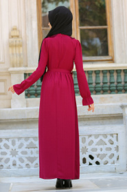 New Kenza - Fuchsia Hijab Dress 3075F - Thumbnail