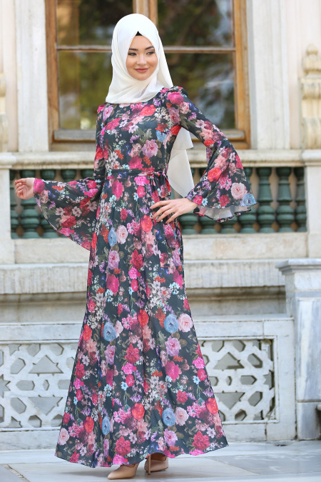 New Kenza - Fuchsia Hijab Dress 3080F