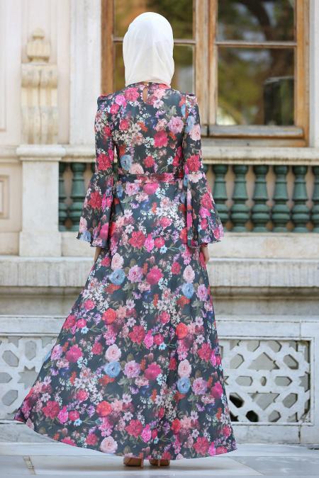 New Kenza - Fuchsia Hijab Dress 3080F - 3