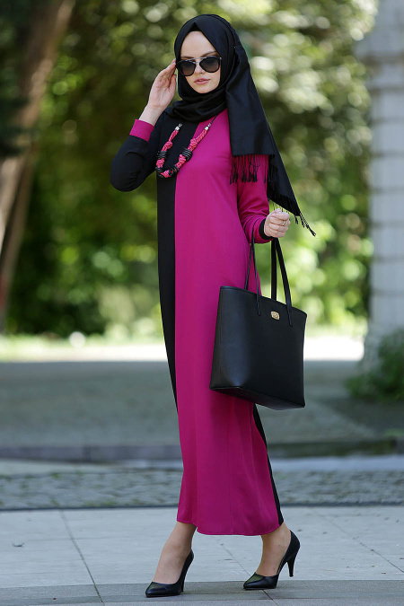New Kenza - Fuchsia Hijab Dress 3994F