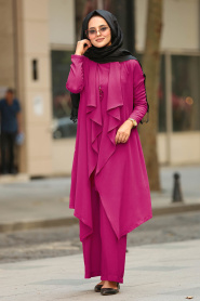 New Kenza -Fuchsia Hijab Suit 51131F - Thumbnail
