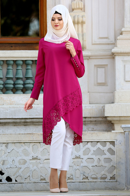 New Kenza - Fuchsia Hijab Tunic 2049F