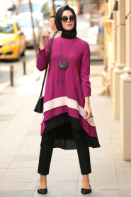 New Kenza - Fuchsia Hijab Tunic 2180F - Thumbnail