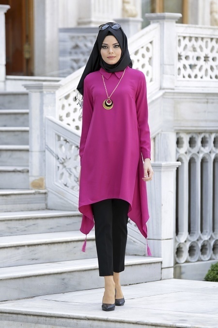 New Kenza - Fuchsia Hijab Tunic 2858F