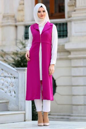 New Kenza - Fuchsia Hijab Vest 4979F - 1