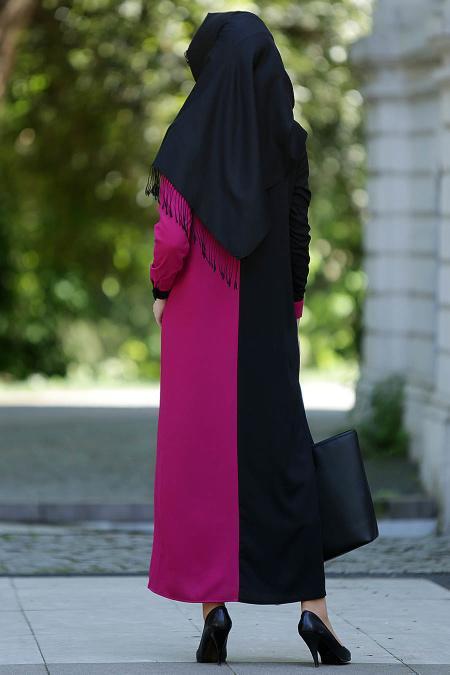 New Kenza - Fuşya / Siyah Elbise - 3