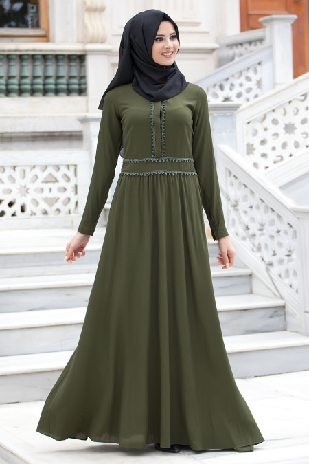New Kenza - Green Hijab Dress 3024Y