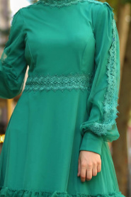 New Kenza - Green Hijab Dress 3168Y - Thumbnail
