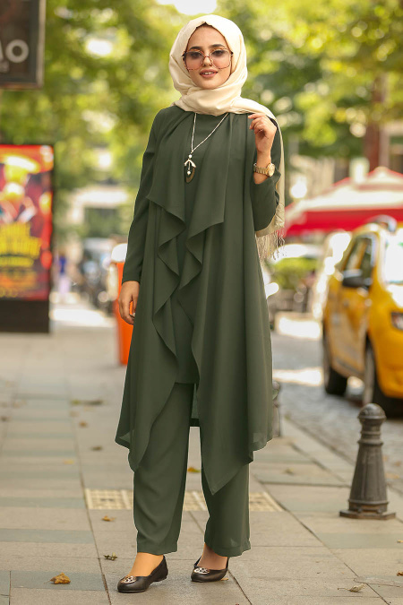 New Kenza - Green Hijab Suit 51131Y