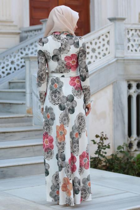 New Kenza - Grey Hijab Dress 3078GR - 3