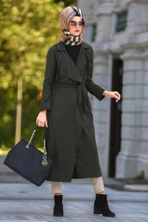 New Kenza - Khaki Hijab Coat 4008HK - 1