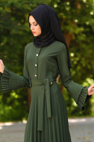 New Kenza - Khaki Hijab Dress 3066HK - Thumbnail