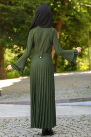 New Kenza - Khaki Hijab Dress 3066HK - Thumbnail