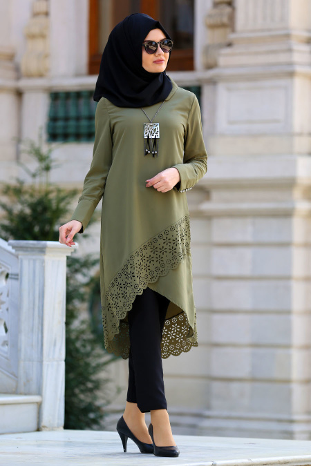 New Kenza - Khaki Hijab Tunic 2049HK