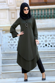 New Kenza - Khaki Hijab Tunic 2121HK - Thumbnail