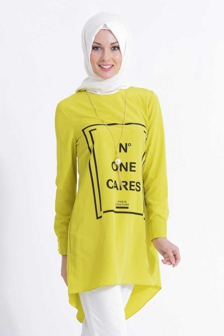 New Kenza - Kolyeli Sarı Tunik - 2