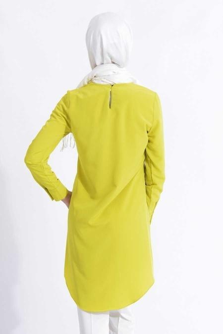 New Kenza - Kolyeli Sarı Tunik - 3