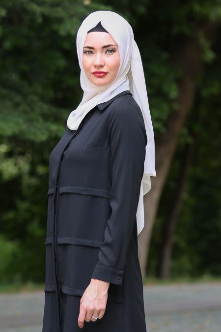 New Kenza - Kolyeli SiyahTesettür Tunik 2906S - 3