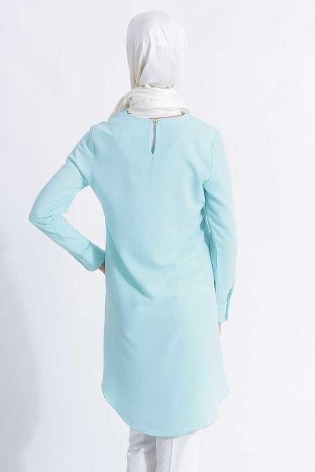 New Kenza - Kolyeli Turkuaz Tunik - 3