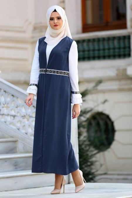 New Kenza - Lacivert Tunik / Yelek Tesettür Takım 50471L - 1