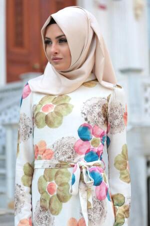 New Kenza - Mustard Hijab Dress 3078HR - 2