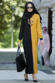 New Kenza - Mustard Hijab Dress 3994HR - Thumbnail