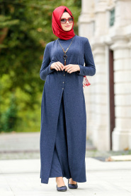 New Kenza - Navy Blue Hijab Jumpsuit 50650L - Thumbnail