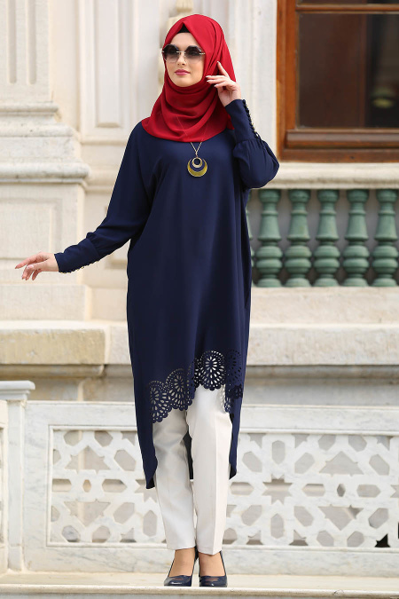 New Kenza - Navy Blue Hijab Tunic 20330L