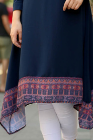New Kenza - Navy Blue Hijab Tunic 21520L - Thumbnail