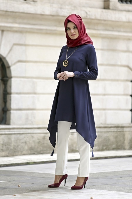 New Kenza - Navy Blue Hijab Tunic 2858L