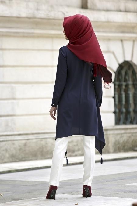 New Kenza - Navy Blue Hijab Tunic 2858L - 3