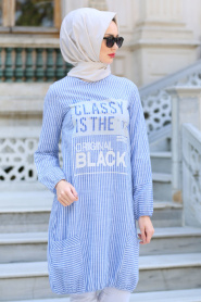 New Kenza - Navy Blue Hijab Tunic 2937L - Thumbnail