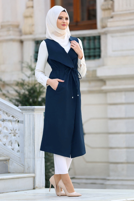 New Kenza - Navy Blue Hijab Vest 4974L