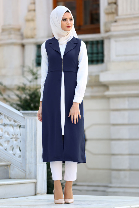 New Kenza - Navy Blue Hijab Vest 4979L