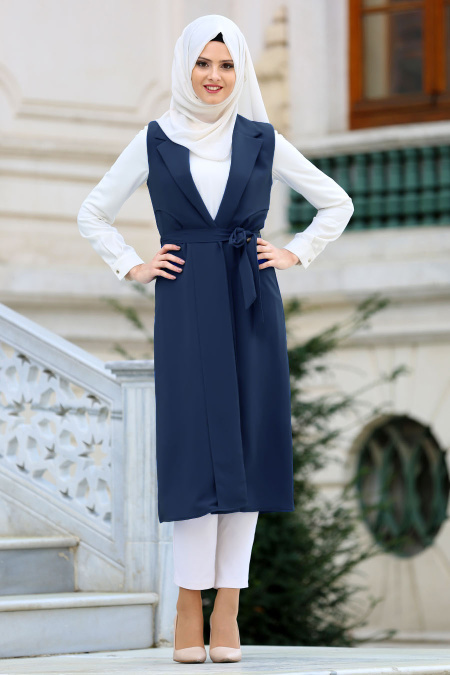 New Kenza - Navy Blue Hijab Vest 4983L
