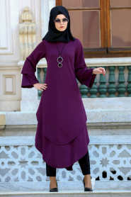 New Kenza - Plum Color Hijab Tunic 2121MU - Thumbnail