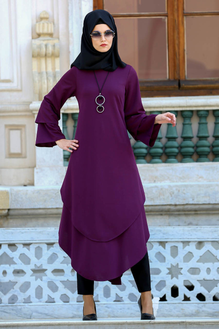 New Kenza - Plum Color Hijab Tunic 2121MU