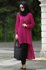 New Kenza - Plum Color Hijab Tunic 2867MU - Thumbnail