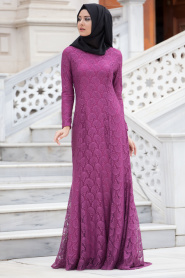 New Kenza - Plum Color Hijab Tunic 3018MU - Thumbnail