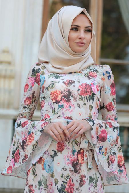 New Kenza - Powder Pink Hijab Dress 3080PD - 2