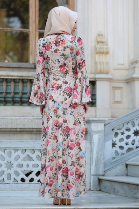 New Kenza - Powder Pink Hijab Dress 3080PD - 3